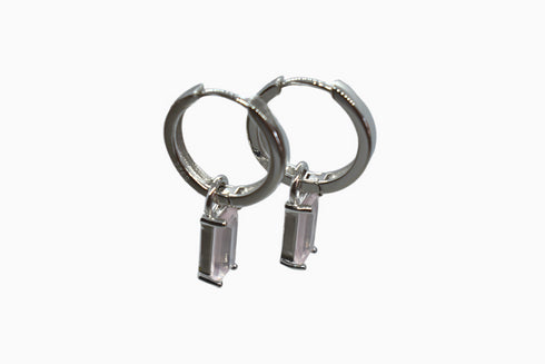 Ameya अमेय | Rosenquarz | Hoop | Silber | Rhodiniert